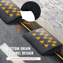 VEVOR Rampa per gomma in gomma Capacità Carico Max 15 Tonnellate 2 pezzi Rampa per superficie Superficie antiscivolo Buchi per Drenaggio alla base