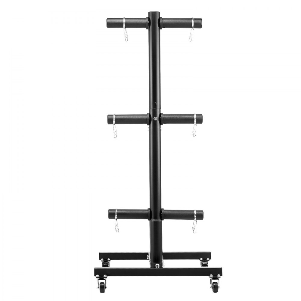VEVOR Supporto per Dischi Pesi da 50,8 mm Supporto per Dischi Pesi Verticale Standard con Ruote, Porta Pesi con Capacità di Carico 454 kg Supporto per Rastrelliera per Bilancieri per Palestra in Casa