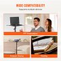 VEVOR Supporto per Proiettore Laptop con Ruote Regolabile Altezza 795-1710 mm, Supporto Treppiede per Proiettore Telefono con 2 Vassoi a Collo di Cigno, per Film all'Aperto, Casa, Ufficio o Studio