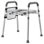 VEVOR Sedile Rialzato con Maniglie Carico max 158,7 kg da Bagno Antiscivolo Supporto per Seduta da WC, Larghezza Altezza Regolabile, Imbottitura Morbida, Materiale in Alluminio, per Anziani, Pazienti