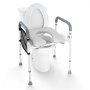 VEVOR Sedile WC Rialzato, Altezza Regolabile tra 49,9 a 64,9 cm, Portata max. 158 kg, Telaio in Alluminio Imbottito, Sedile WC Rialzato Universale, per Anziani, Disabili, Incinte, Ausilio da Bagno