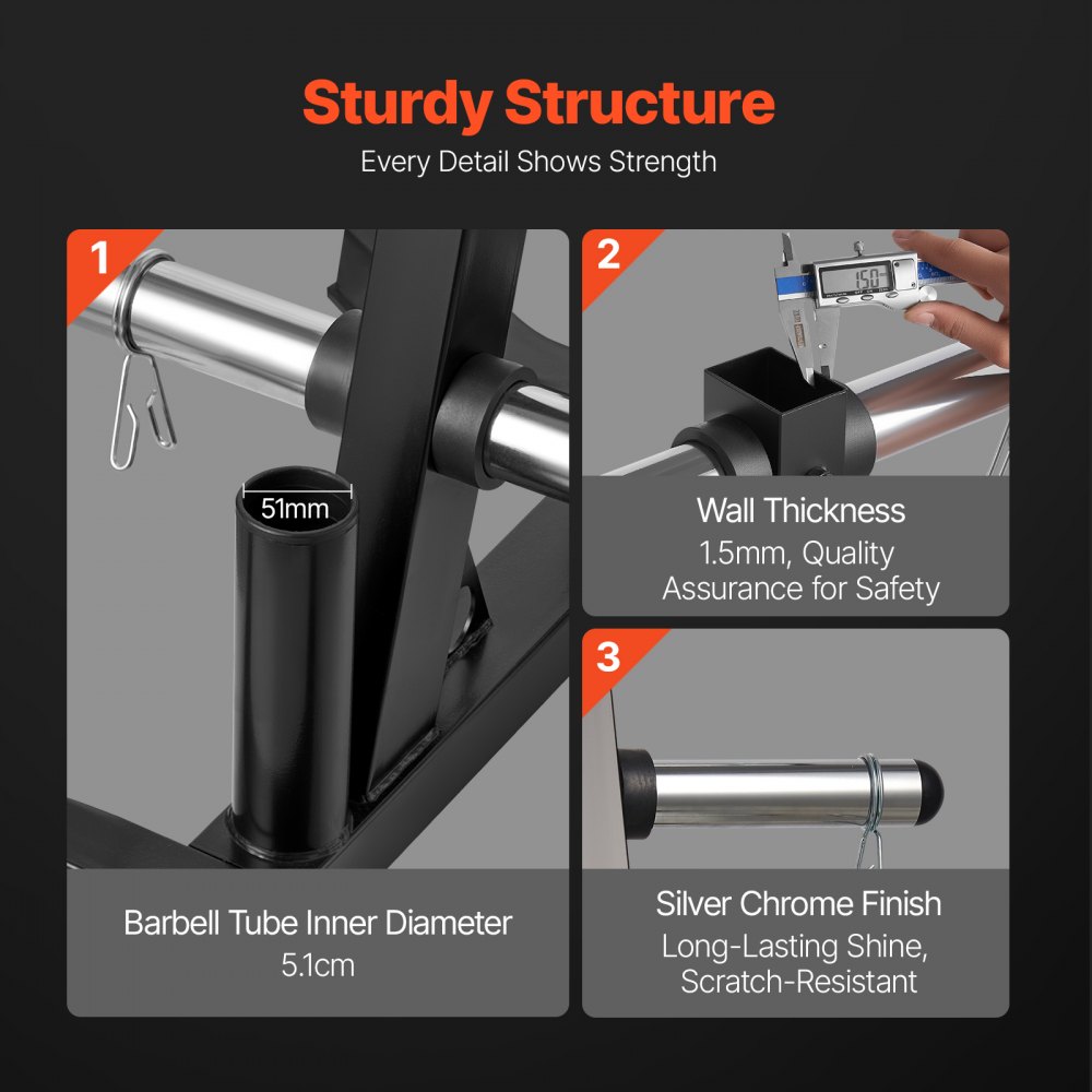 VEVOR Supporto per Dischi Pesi da 50,8 mm Albero per Dischi Pesi con Telaio a L, Supporto per Dischi Pesi Standard, Capacità di Carico di 454 kg Supporto per Bilanciere per Palestra Domestica, Nero