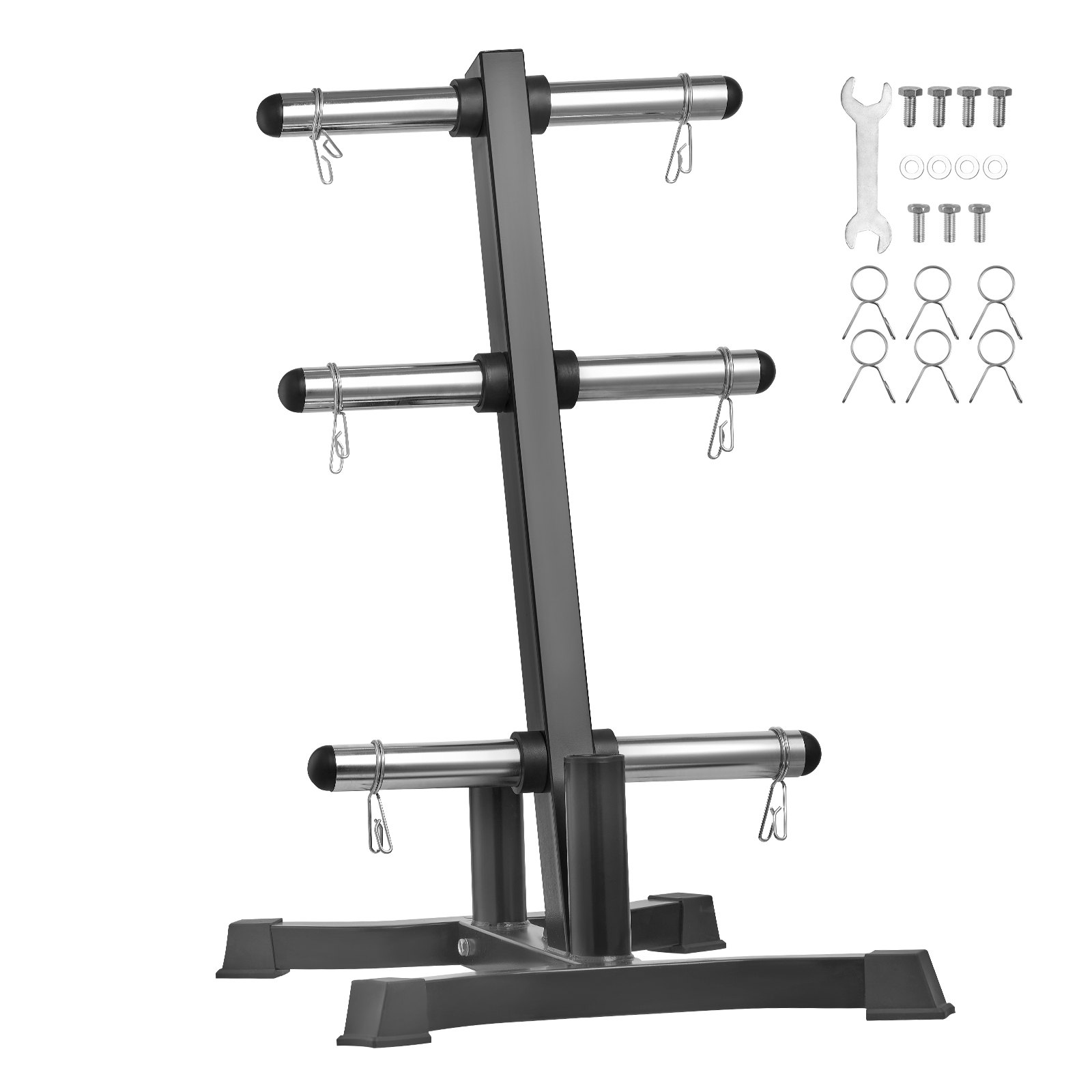 VEVOR Supporto per Dischi Pesi da 50,8 mm Albero per Dischi Pesi con Telaio a L, Supporto per Dischi Pesi Standard, Capacità di Carico di 454 kg Supporto per Bilanciere per Palestra Domestica, Nero