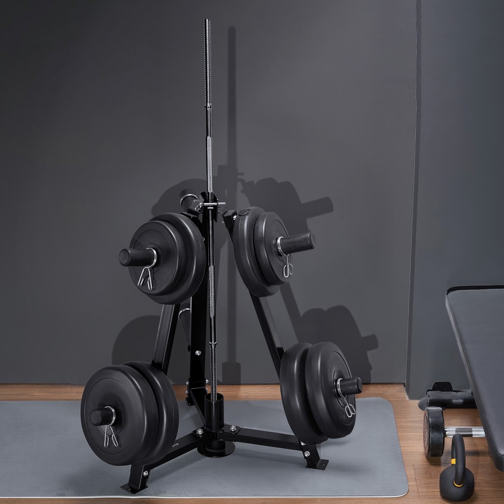 VEVOR Supporto per Dischi Pesi, Nero, Albero per Dischi Pesi per Dischi Pesi da 50,8 mm Albero per Dischi Standard, Capacità di Carico 136 kg Porta Pesi, Supporto per Bilanciere per Palestra Domestica
