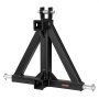 VEVOR Attacco per Rimorchio a 3 Punti con 2 Ricevitori, Attacco Triangolare per Traino da 50,8 mm, Adattatore per Traino di Categoria 1 Compatibile con Kubota John Deere Massey Ferguson Yanmar