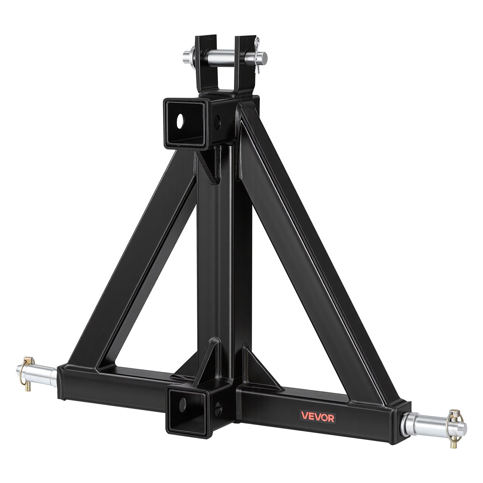 VEVOR Attacco per Rimorchio a 3 Punti con 2 Ricevitori, Attacco Triangolare per Traino da 50,8 mm, Adattatore per Traino di Categoria 1 Compatibile con Kubota John Deere Massey Ferguson Yanmar