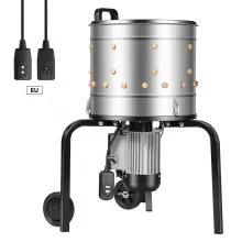 VEVOR Macchina Spiumatrice Spennatrice per Polli Galline Anatre Tamburo da 400 mm 500 W 230 giri/min, Spiumatrice con 114 Dita Morbide Ruote di Trasporto, Spennatrice per 1-2 Pulcini