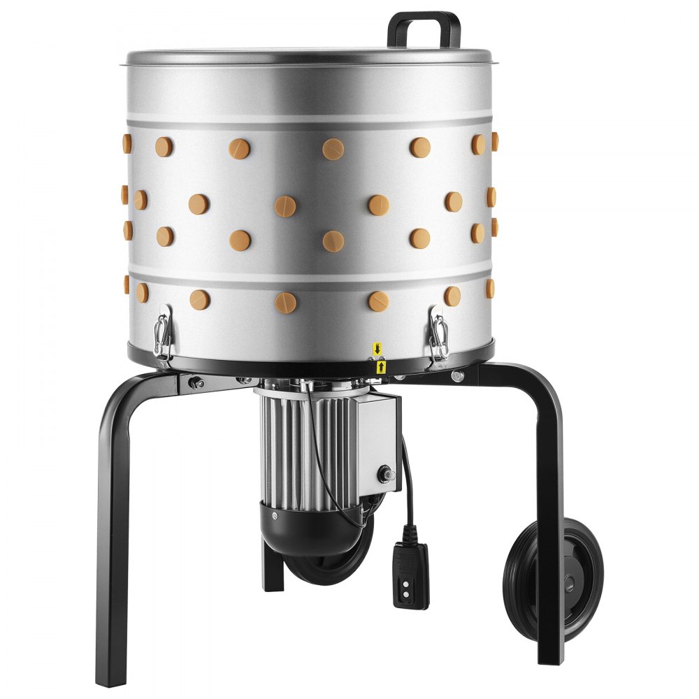 VEVOR Chicken Plucker Machine, 500mm Drum, 900W & 230RPM Electric Chicken Plucking Machine with 98 Soft Fingers & Transport Wheels, Stainless Steel Feather Remover for Processing 2 Chicks Once