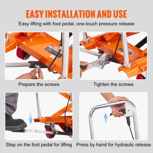 Tavolo elevatore fisso con piattaforma grande HW2000D, tavolo elevatore