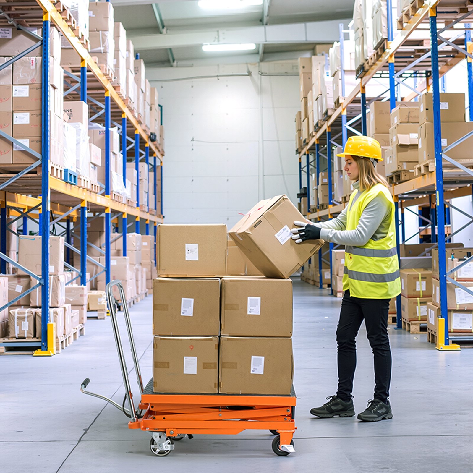 VEVOR Tavolo Elevatore Idraulico, Capacità 226,8 kg Carrello Elevatore a Doppia Forbice con 4 Ruote, Cuscinetto Antiscivolo, Altezza di Sollevamento 1200 mm per Movimentazione e Trasporto di Materiali