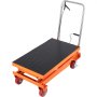 VEVOR Carrello Elevatore Idraulico, Capacità 350kg, Altezza di Sollevamento 350-1530 mm, Piattaforma Elevatore Manuale a Forbice Doppia con 4 Ruote Cuscinetto Antiscivolo, Carrello Idraulico a Forbice