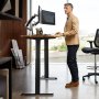 VEVOR Struttura per Scrivania in Piedi, Altezza Regolabile 70-117 cm Lunghezza 95-158 cm Gambe Elettriche per Scrivania per Computer, Base per Stazione Lavoro per Casa, Ufficio Solo Cornice, Nera