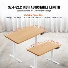VEVOR Struttura per Scrivania, Altezza Regolabile 70-117 cm Lunghezza tra 95-158 cm, Supporto per Scrivania Elettrica per Scrivanie Computer, Base per Workstation Ergonomica, Solo Telaio