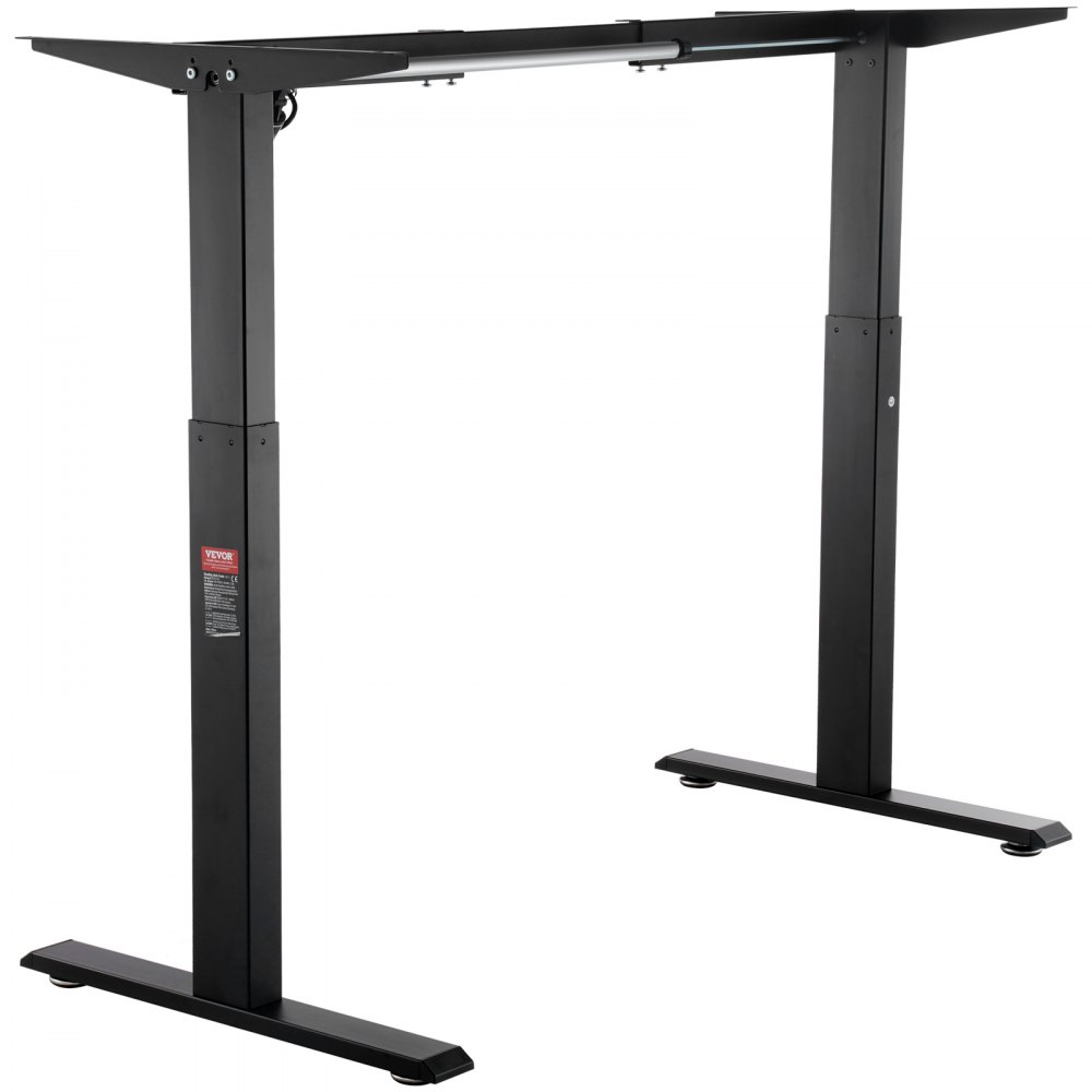 VEVOR Desk Frame, Adjustable Height 70-117 cm and Length 90-135 cm, Electric Desk Frame, Ergonomic DIY Workplace Base for Home and Office (Black Frame Only)
