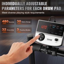 VEVOR E-Drum Set Batteria Elettronica 203,2 mm Batteria Elettronica USB MIDI