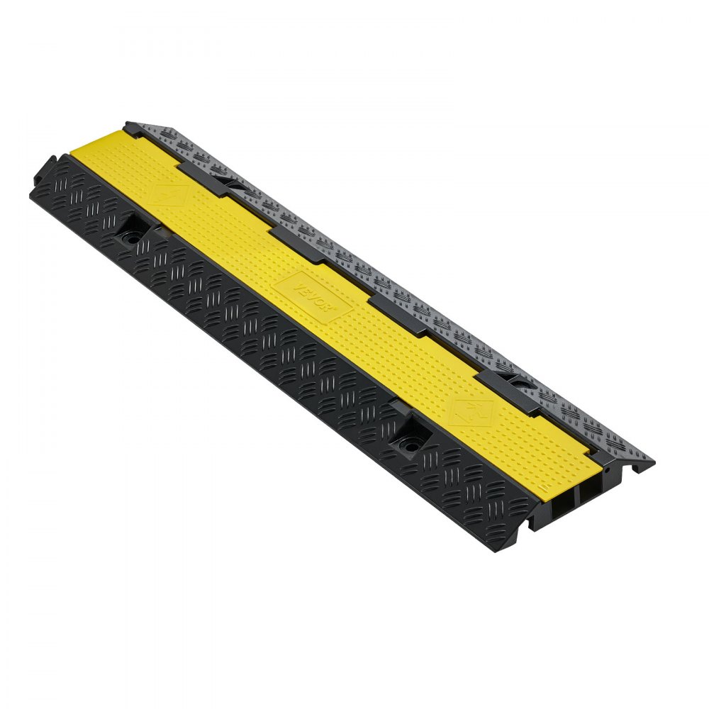 VEVOR Rampa di Protezione per Cavi, Capacità di 9979 kg /Asse, Tubo Flessibile in Gomma a 2 Canali, Canale da 32 x 31 mm, Dosso Rallentatore con Coperchio Superiore Apribile, 1 Confezione