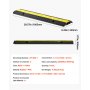VEVOR Cable Protector Ramp, 9,979 kg/axle Capacity, 2 Channel Heavy Duty Rubber Cord Hose Wire Cover, 32 x 31 mm Channel, Traffic Speed Bump with Flip-Open Top Cover, for Indoor Outdoor Use, 1 Pack