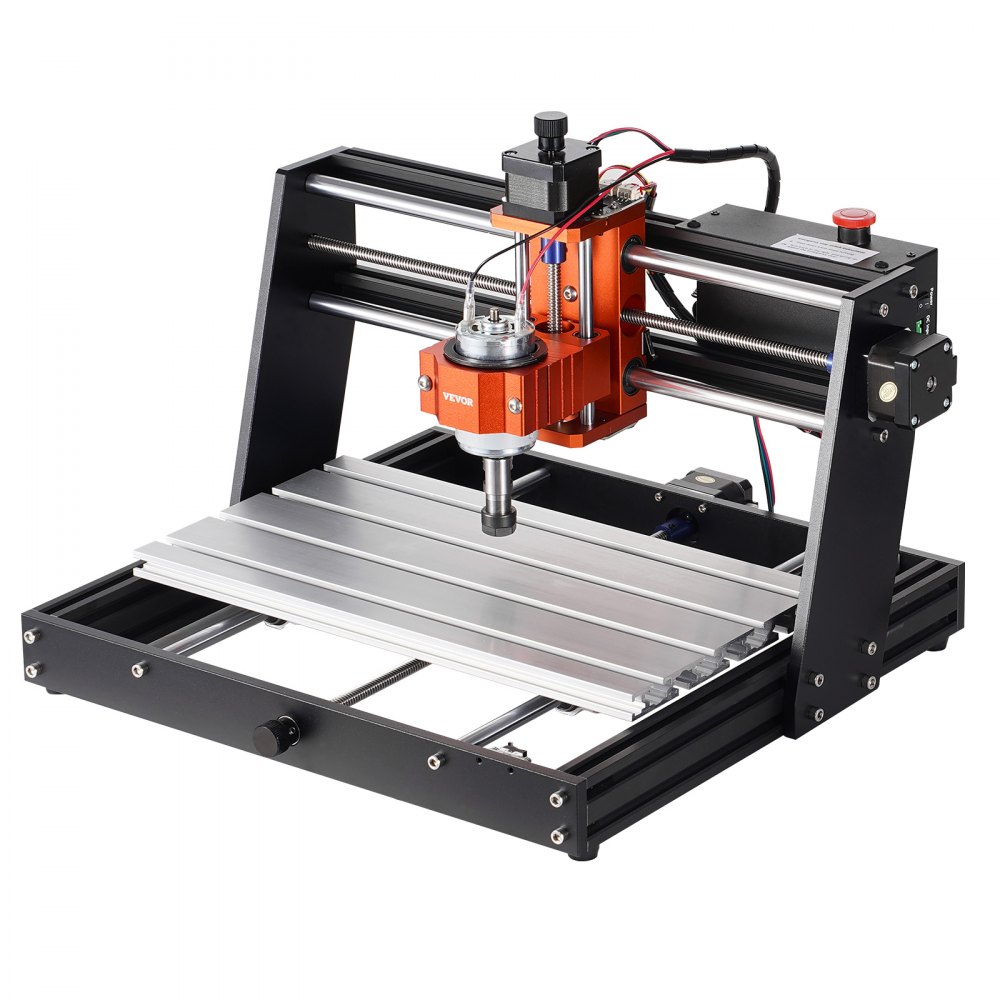VEVOR CNC Router Macchina, 120 W, 3 Assi GRBL Controllo Kit per Fresatura e Incisione su Legno, 300 x 200 x 72 mm Area di Lavoro 1200 giri/min, Router Macchina per Legno Acrilico Schiuma Plastica