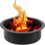 VEVOR Braciere BBQ Braciere per Barbecue Anello in Acciaio Solido Q235, Braciere Fai da te da Campeggio da Esterno 91,5x76,2 cm, Anello Fodera del Pozzo del Fuoco Uso Carbone e Legna da Ardere