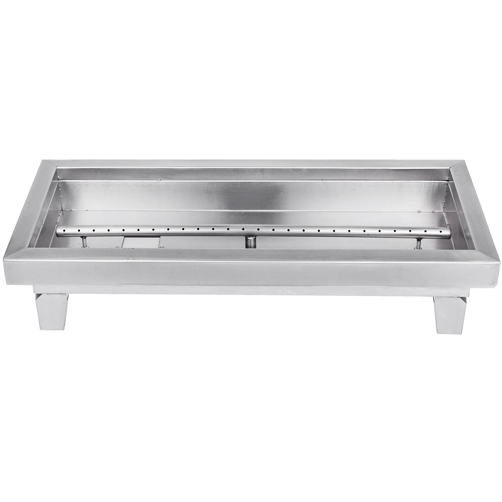 VEVOR  60 x 25  x 5 cm Braciere BBQ Braciere in Acciaio Inox 201, Braciere Fai da Te da Campeggio da Esterno, Pozzo di Fuoco da Tavolo,Funzionamento a Gas Propano Può Contenere Roccia 9,07 kg