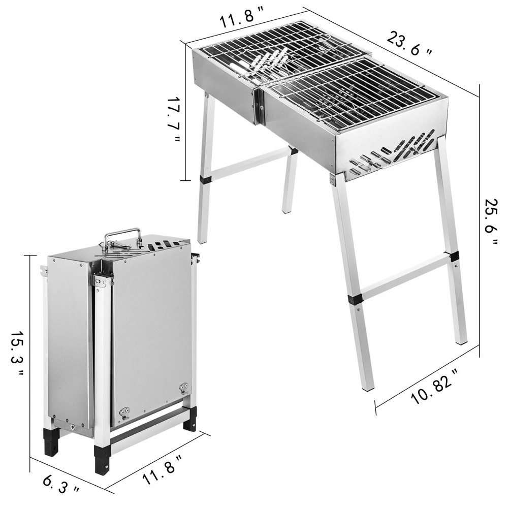 Griglia Carbone Aperto Bbq Griglia Pieghevole Portatile Per Barbecue In Acciaio
