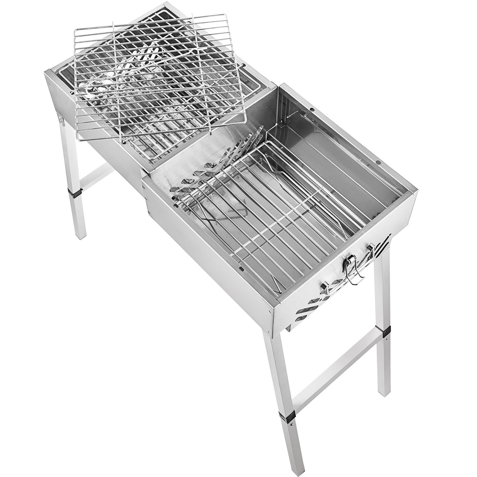 Griglia Carbone Aperto Bbq Griglia Pieghevole Portatile Per Barbecue In Acciaio