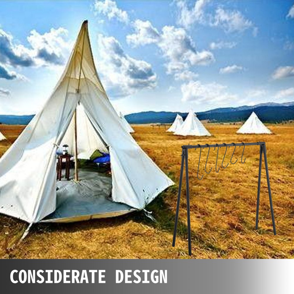 VEVOR Campeggio Cottura Falò Appeso Griglia Girevole Supporto Supporto 100x32x16 cm Supporto per Barbecue Esterno Telaio Girevole per Barbecue