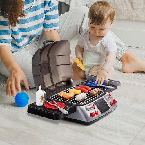 Barbecue Giocattolo Per Bambini BQ | Set Cucina Con Effetti Luci E Suoni | Accessori Per Gioco Di Ruolo Dai 3 Anni