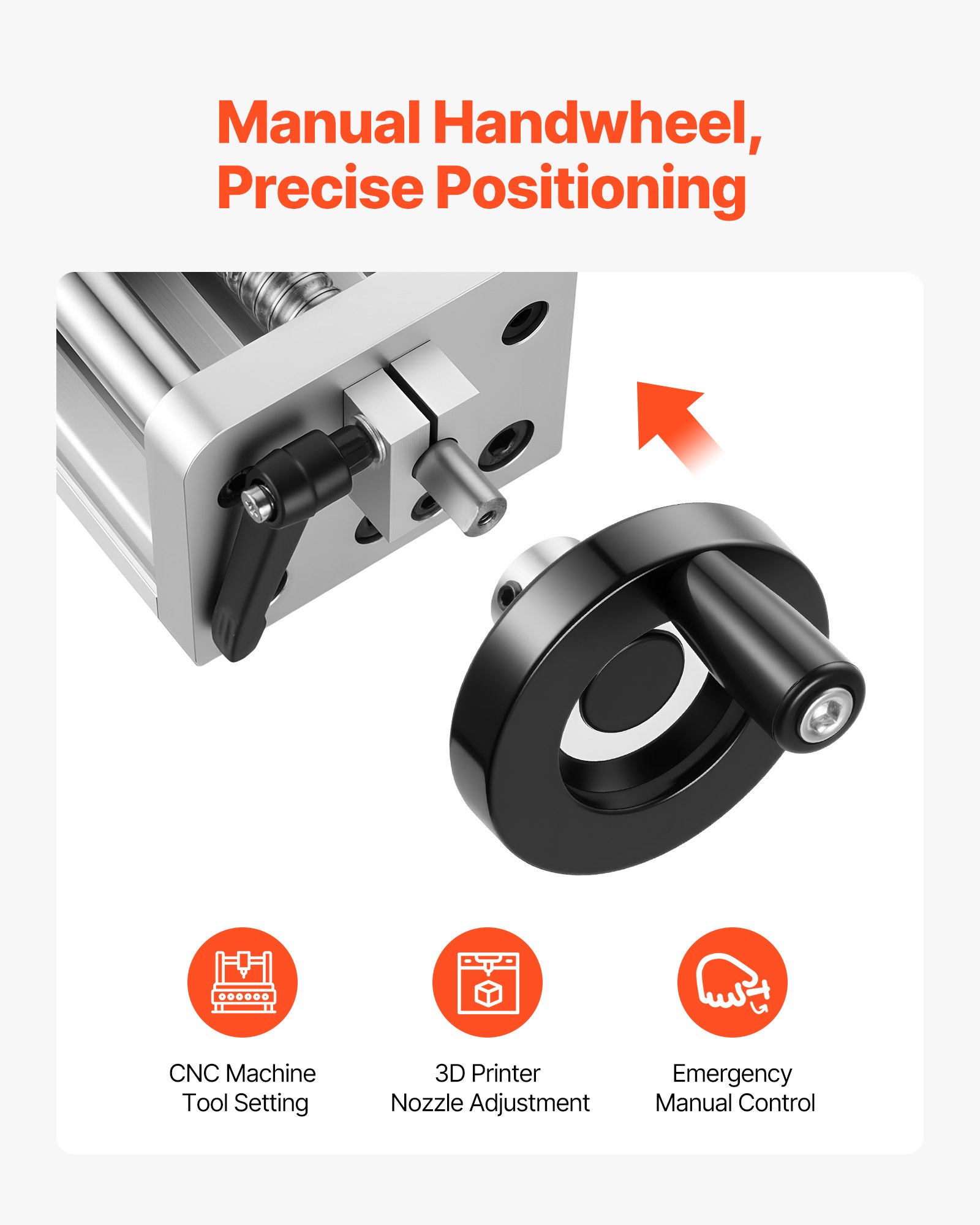 VEVOR Attuatore Lineare Corsa Effettiva 100 mm, Guida di Movimento Lineare CNC con Vite a Sfere, Doppio Asse Ottico, Alta Precisione C7, Blocco Scorrevole con Cuscinetto per Asse XYZ del Router CNC