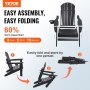 VEVOR Sedie Adirondack in Plastica Set di 2, Sedie da Esterno Pieghevoli Portatili Resistenti alle Intemperie per Patio con Portabicchieri, Bracciolo Rilassante Ergonomico, per Giardino Cortile, Nero