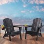 VEVOR Sedie Adirondack in Plastica Set di 2, Sedie da Esterno Pieghevoli Portatili Resistenti alle Intemperie per Patio con Portabicchieri, Bracciolo Rilassante Ergonomico, per Giardino Cortile, Nero