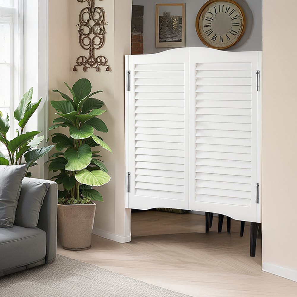 VEVOR Porte Oscillanti per Bar 900 x 900 mm Porte Interne per Saloni con Parte Superiore ad Arco, Doppia Azione in Legno di Pino, con Cerniere e Ferramenta, per Corridoio Cucina Bar Ingresso, Bianco