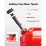 VEVOR Contenitore per Carburante 9,5 L con Beccuccio e Scala Trasparente, Portata Massima 0,25L/s, per Liquidi Piatto Portatile per la Maggior Parte delle Auto, Moto, ATV, UTV, Rosso, 1 Confezione