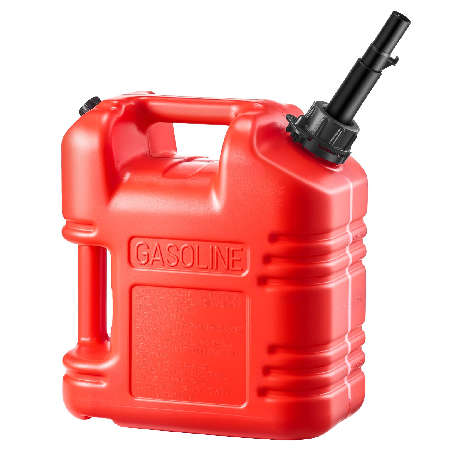 VEVOR Contenitore per Carburante 9,5 L con Beccuccio e Scala Trasparente, Portata Massima 0,25L/s, per Liquidi Piatto Portatile per la Maggior Parte delle Auto, Moto, ATV, UTV, Rosso, 1 Confezione