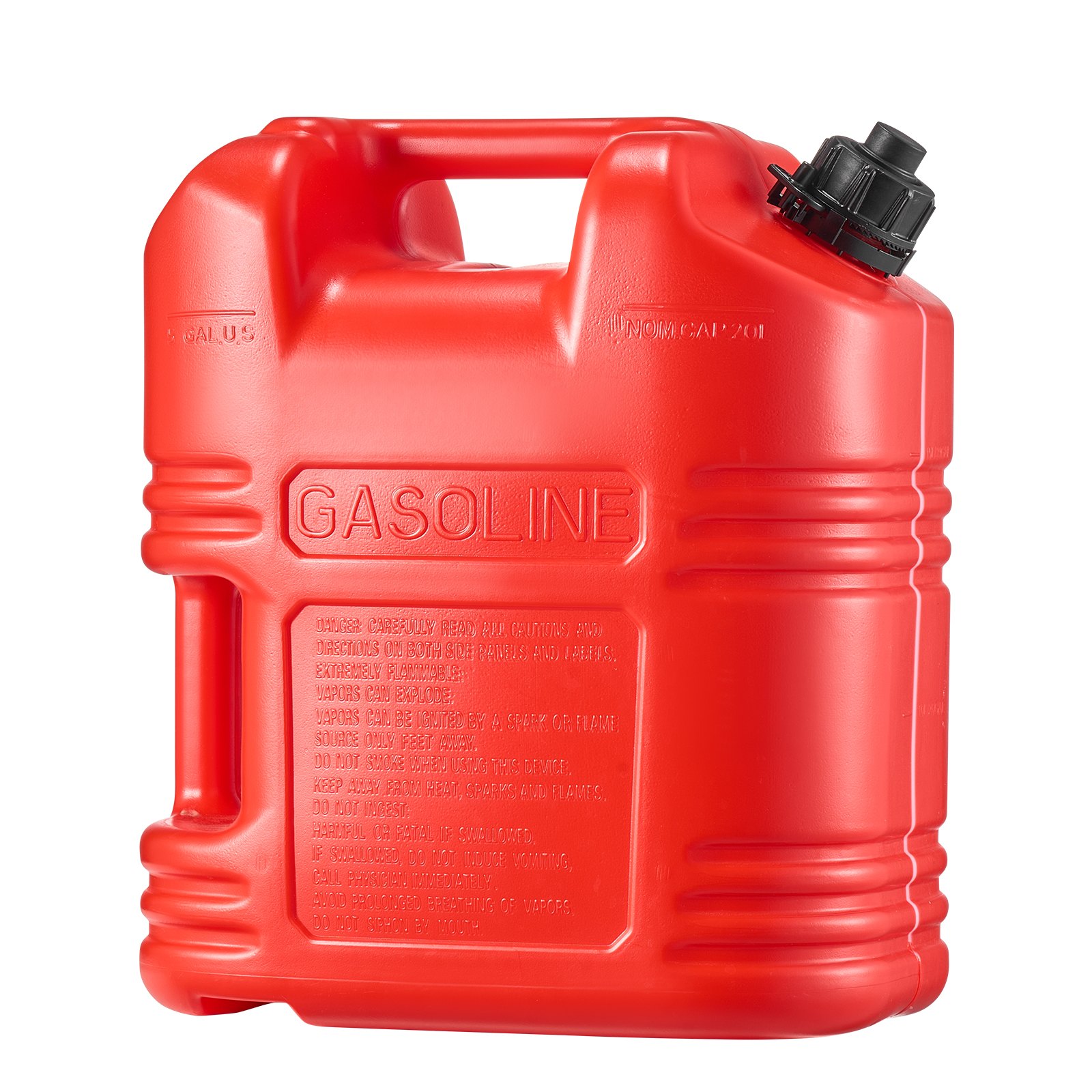 VEVOR Contenitore per Carburante 19 L Serbatoio per Benzina con Beccuccio e Scala Trasparente, Portata Massima 0,25L/s, per la Maggior Rarte di Auto, Moto, ATV, UTV, Rosso, 1 Confezione