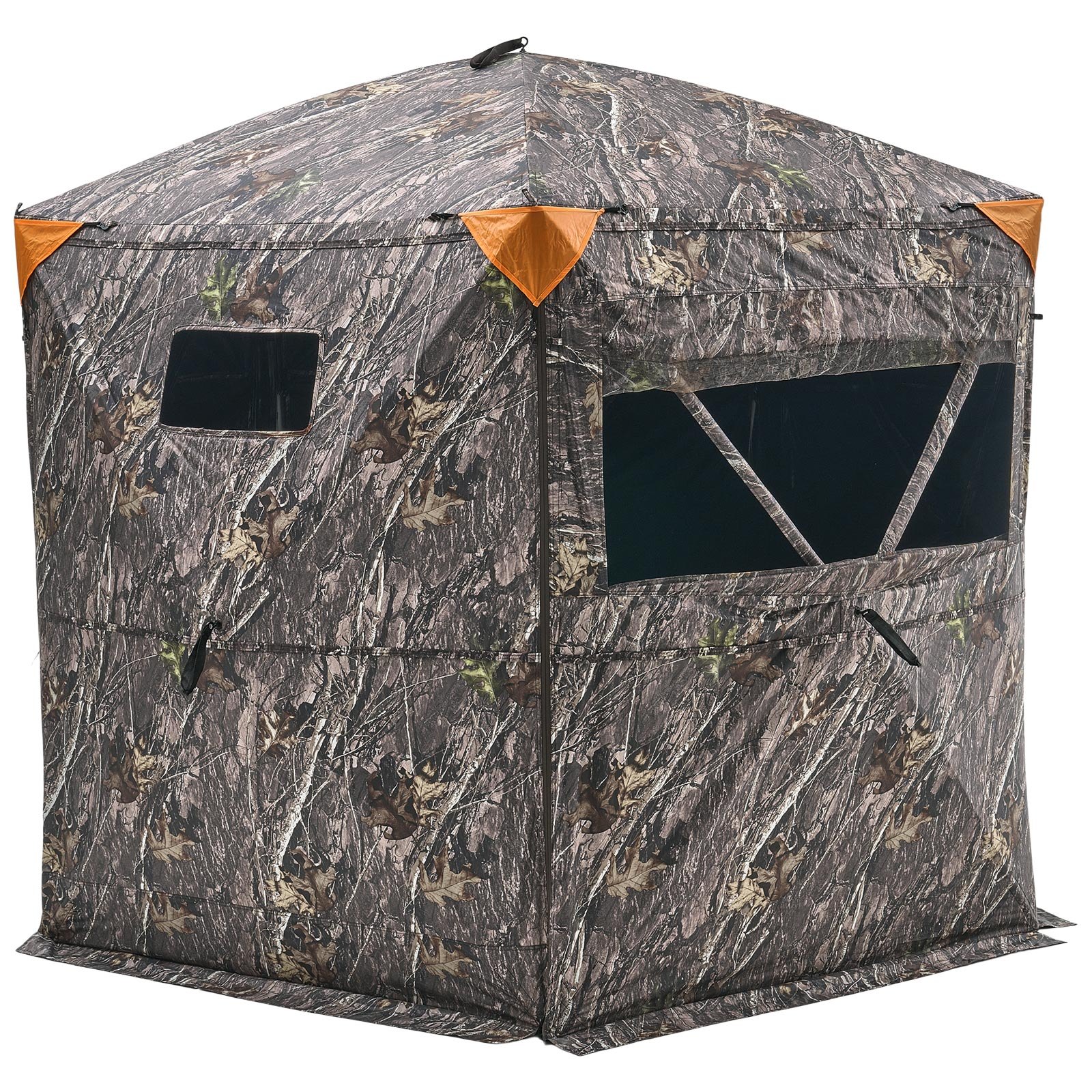 VEVOR Hunting Blind, 6-7 Person Ground Blinds with Carrying Bag, Portable Camouflage Tent, Reinforced Durable Concealed Shelter with Silent Zipper Door and Window, for Turkey and Deer