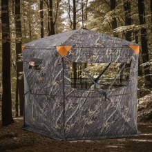 VEVOR Tenda da Caccia, Tenda da Caccia Trasparente per 6 a 7 Persone con Borsa per il Trasporto, Mimetica Portatile a 288 Gradi, Riparo Nascosto Resistente con Porta e Finestra con Cerniera
