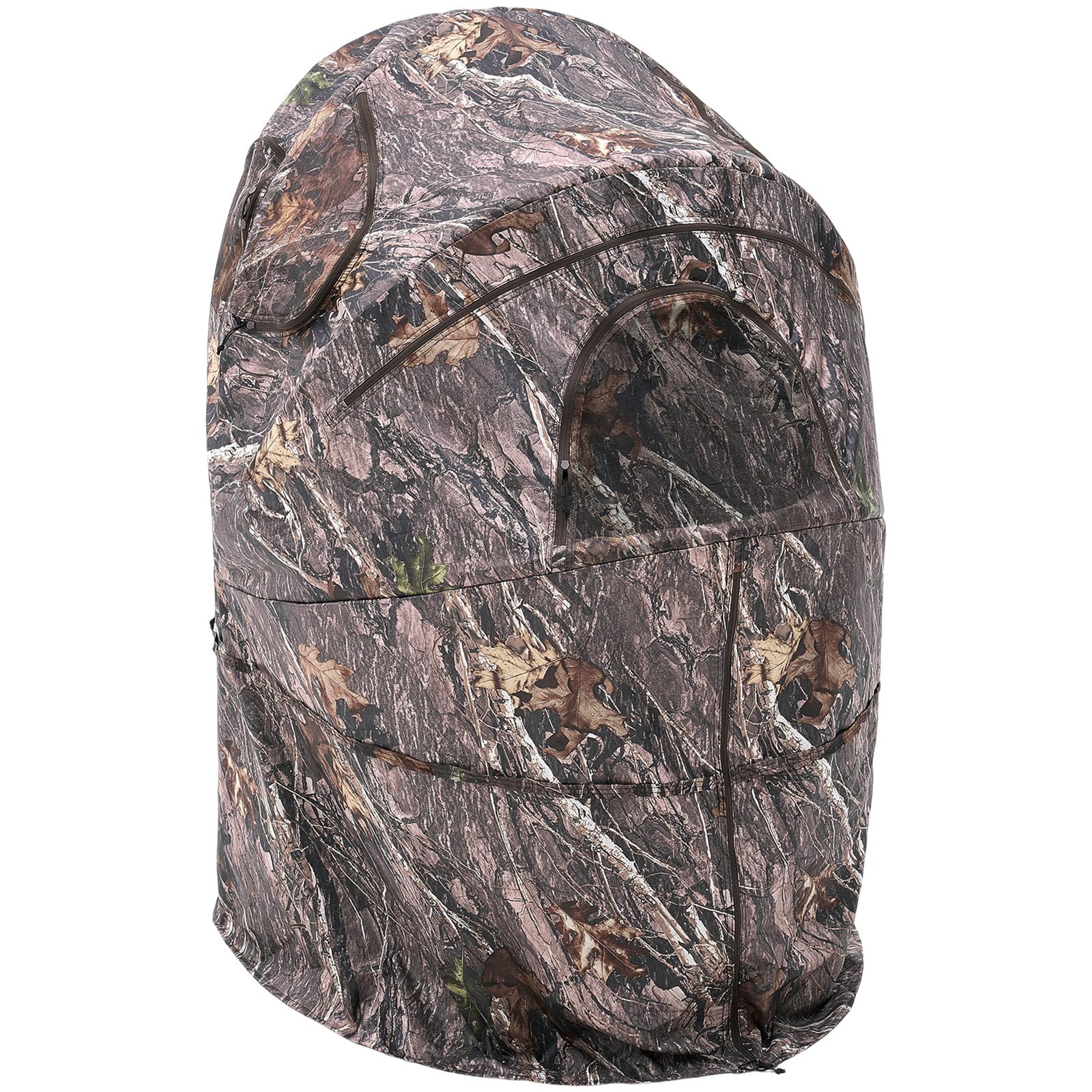 VEVOR Hunting Blind, Single Person Ground Blinds with Carrying Bag, Portable Camouflage Tent, Reinforced Durable Concealed Shelter with Silent Zipper Door and Window, for Turkey and Deer