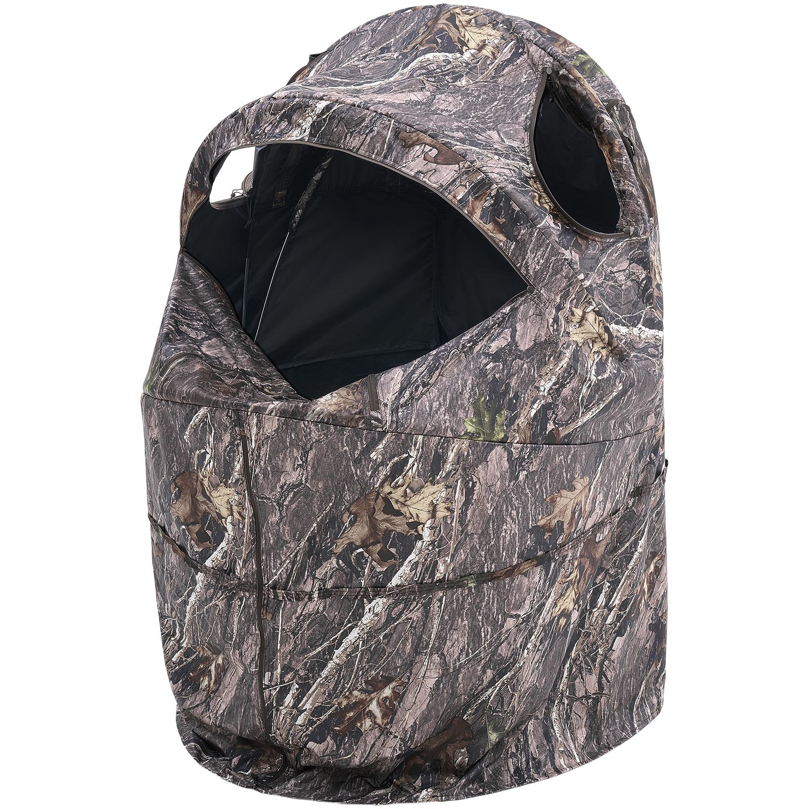 VEVOR Hunting Blind, Single Person Ground Blinds with Carrying Bag, Portable Camouflage Tent, Reinforced Durable Concealed Shelter with Silent Zipper Door and Window, for Turkey and Deer