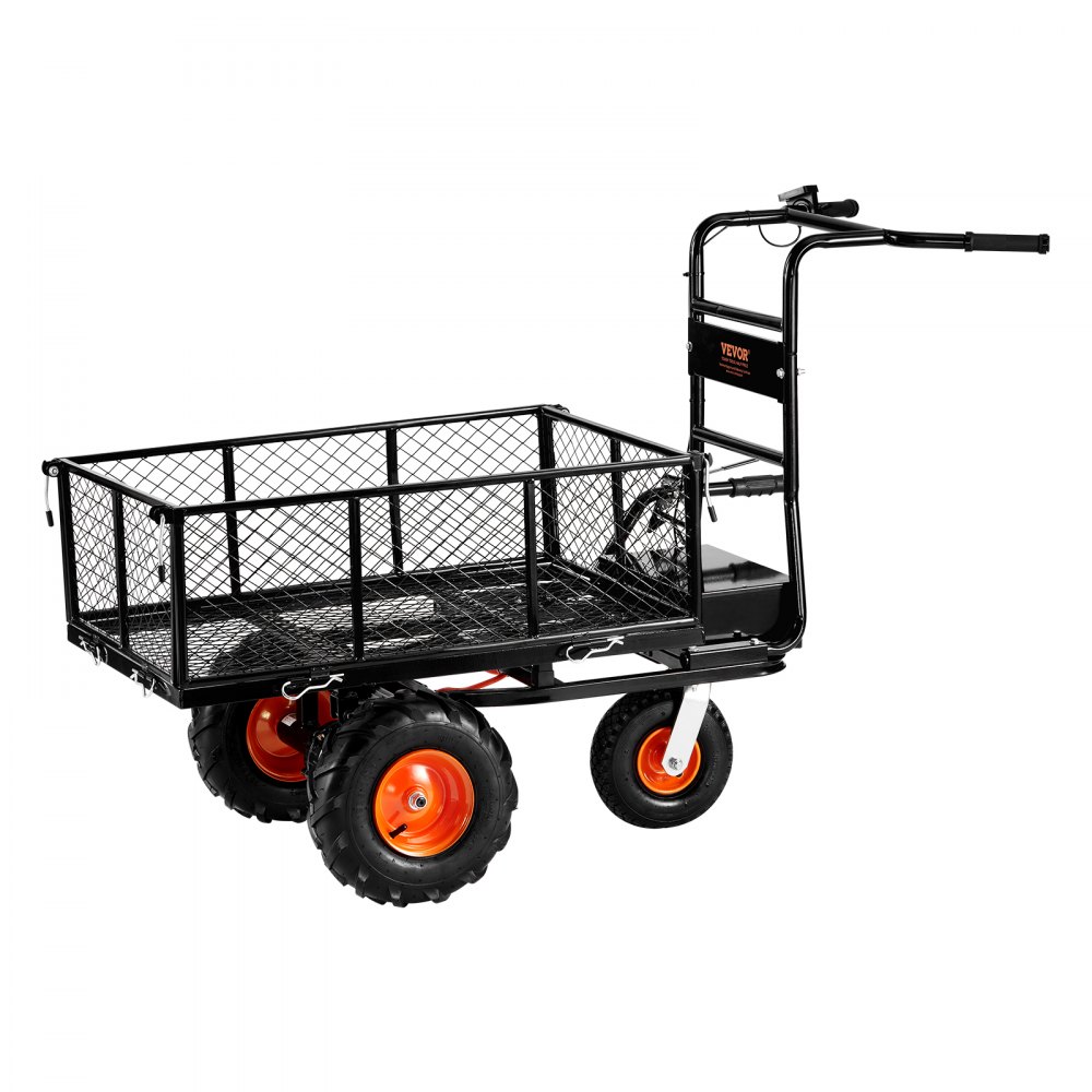 VEVOR Carrello Elettrico di Servizio in Acciaio Alimentato, Carro di Potenza, Capacità 226 kg Carrello da Giardino a Batteria 36 V 432 W con Freno, Carro Elettrico di Assistenza per Impieghi Gravosi