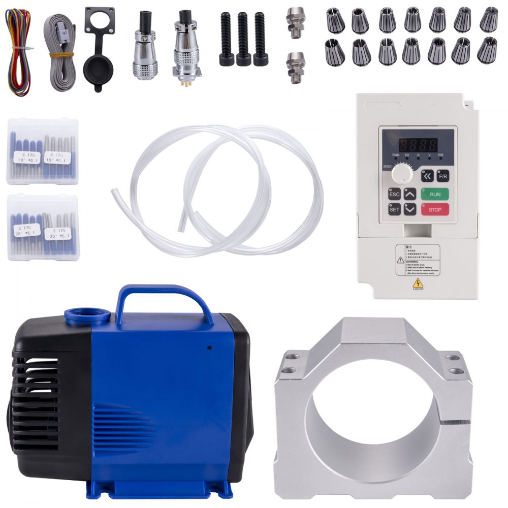 Vevor Fresatura Cnc Raffreddamento Ad Acqua Spindle Motor Er20 Con Vfd Inverter