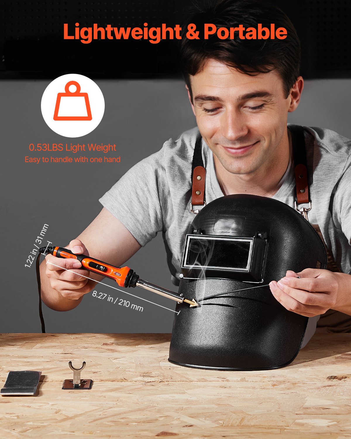 VEVOR Plastic Welding Kit, 60W/100W Dual-Power Plastic Welding Iron with 3 Welding Tips and 20 Welding Rods, Professional Plastic Repair Welding Tool for Car Bumpers, Kayaks, Toys, Electronics