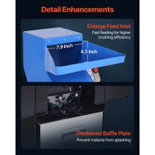 VEVOR Macchina Trituratrice di Plastica, 3 CV/2,2 kW Trituratore per Materie Plastiche, Capacità 100-150 kg/h con Ruote, Lama SDK-11 e Maglia da 6 mm per PVC ABS PTFE, 380 V 50 Hz Trifase