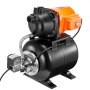 VEVOR Pompa per Pozzi Poco Profondi da 750 W 3700 L/H Pompa Aumento Pressione Automatica Irrigazione, Serbatoio di Pressione 19 L, Pressostato, Sollevamento 50 m Testa della Pompa in Termoplastico