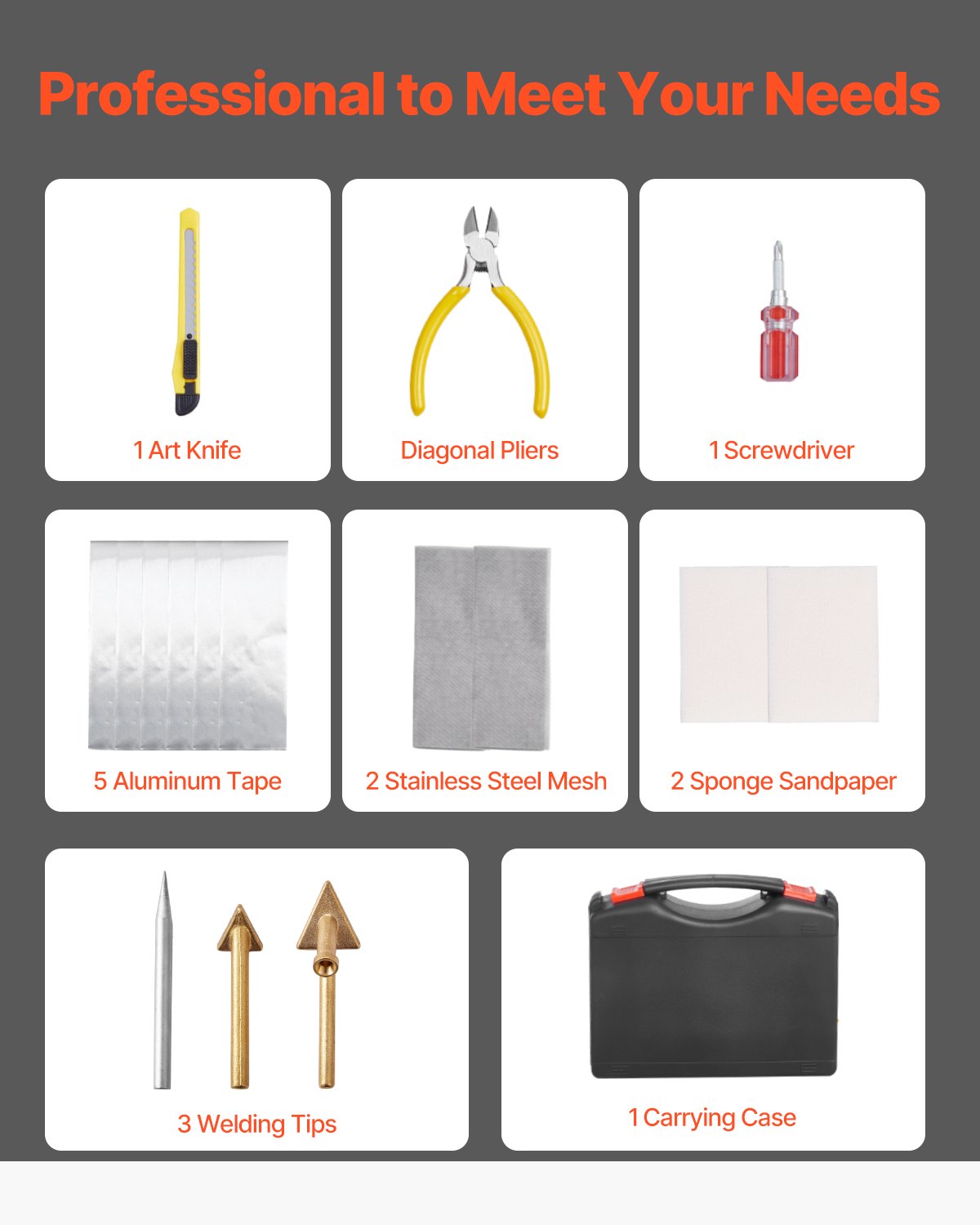 VEVOR Saldatrice per Plastica Deluxe 100 W e Saldatore da 60 W/100 W con 1000 Pezzi di 4 Tipi di Punti Caldi, Kit per Saldatura a Punti Metallici Caldi e 60 Aste per Paraurti Auto Kayak, Giocattoli