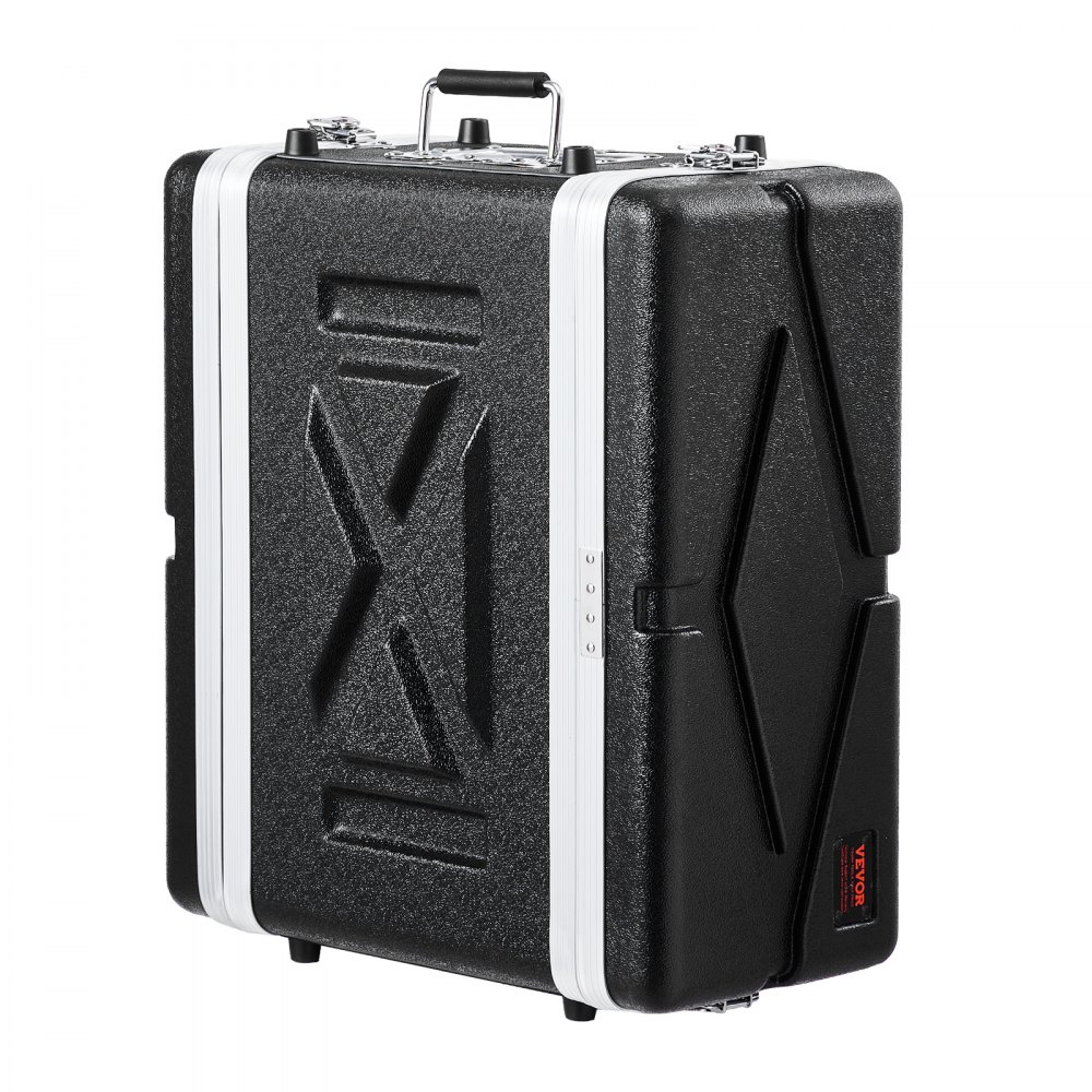 VEVOR Custodia Rack 4U Profondità 361,95 mm Custodia Trasporto Scocca in ABS con Maniglia, Chiusure a Farfalla per Impieghi Pesanti, Pannelli Frontali e Posteriori Rimovibili, per Amplificatori Mixer