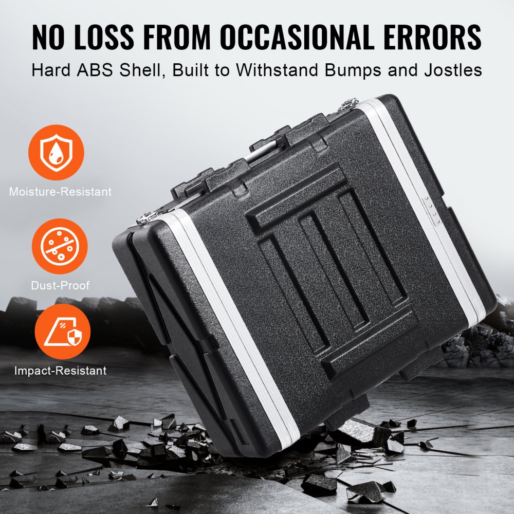 VEVOR Rack Case 4U 480mm Custodia da Trasporto Custodia in ABS con Maniglia