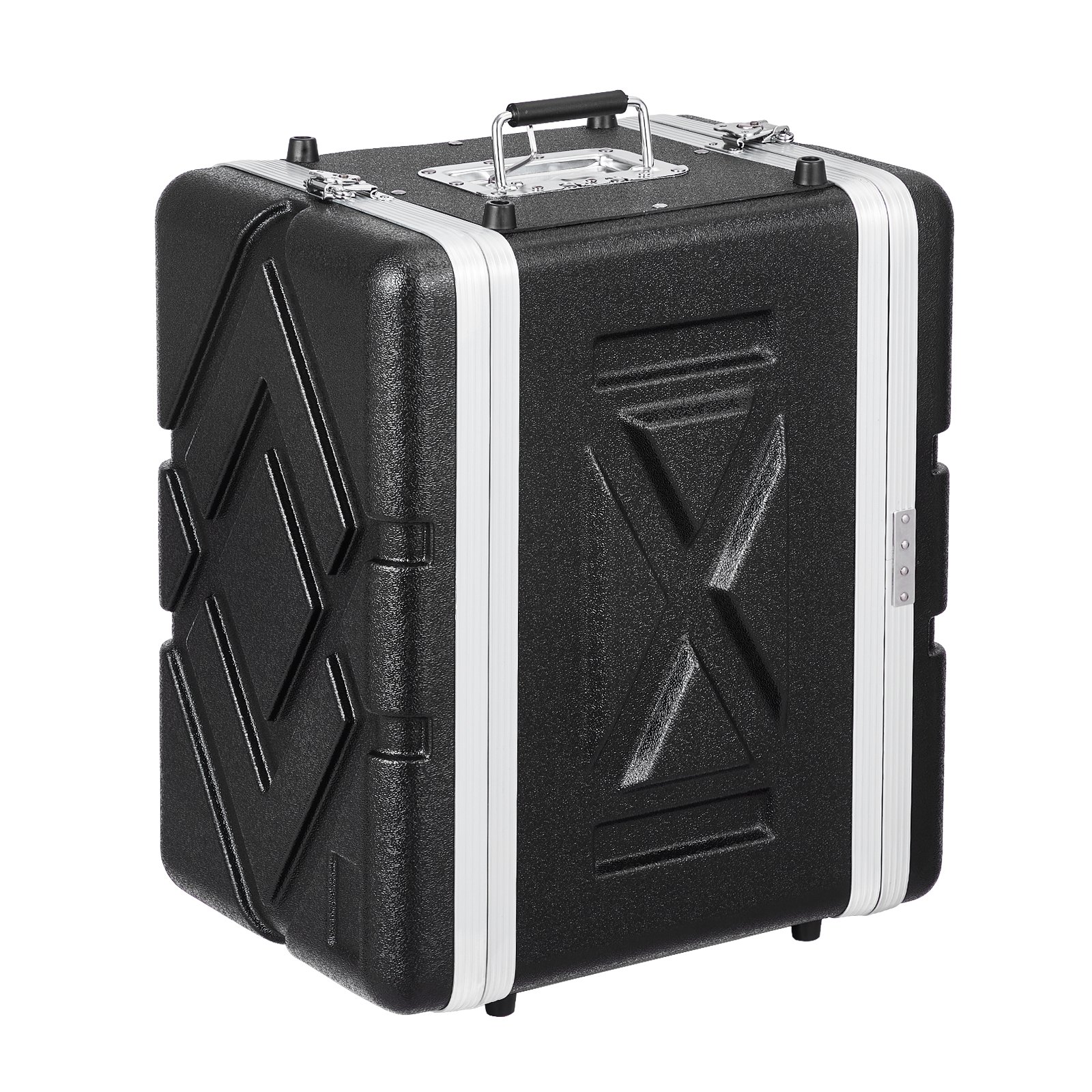 VEVOR Custodia Rack 6U Profondità 361,95 mm Custodia Trasporto Guscio in ABS con Maniglia, Chiusure a Farfalla per Impieghi Pesanti, Pannelli Frontali Posteriori Rimovibili, per Amplificatori, Mixer