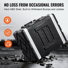 VEVOR Rack Case 8U Custodia Trasporto con Ruote in ABS 480 mm con Maniglia