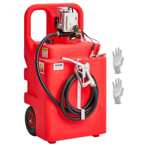 VEVOR Serbatoio di Carburante Portatile con Pompa di Trasferimento del Carburante Elettrica da 12 V CC 15 GPM, Tubo 13 piedi Ugello Manuale Contenitore di Benzina per Motoscafi, Diesel, Benzina